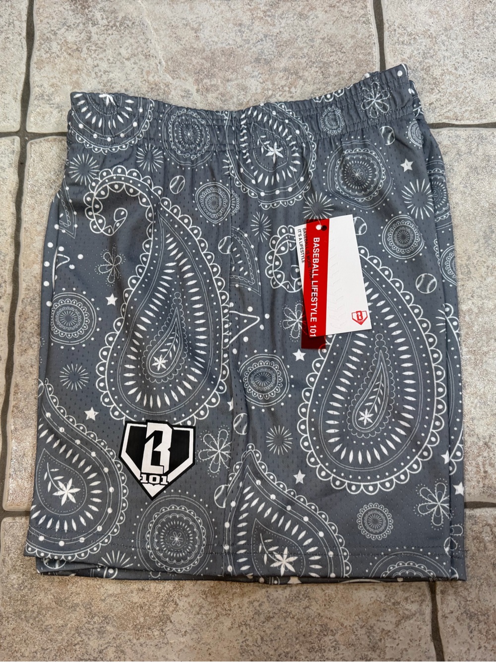 NWT Baseball Lifestyle 101 Paisley Shorts Gray men’s medium